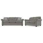 Duffield Sofa and Loveseat Set - Charcoal