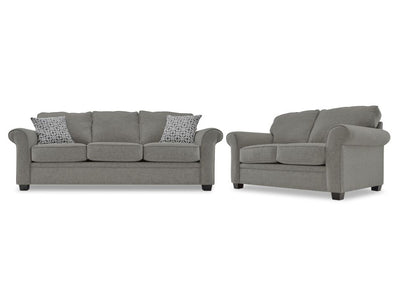 Duffield Sofa and Loveseat Set - Sutton Charcoal