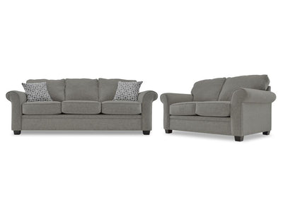 Duffield Sofa and Loveseat Set - Charcoal