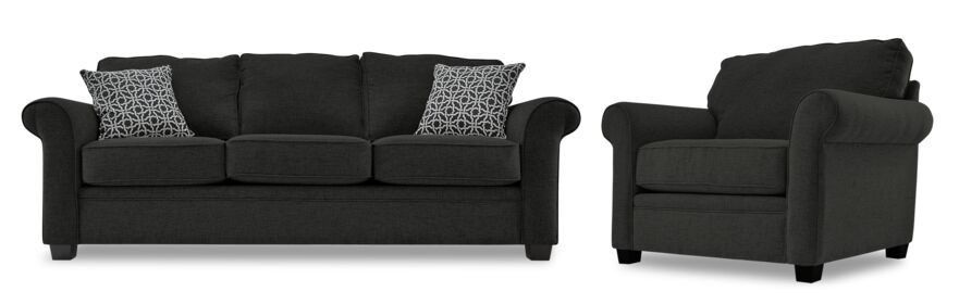 Duffield Sofa and Chair Set - Sutton Midnight