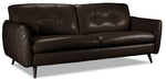 Carlino Leather Sofa - Chocolate