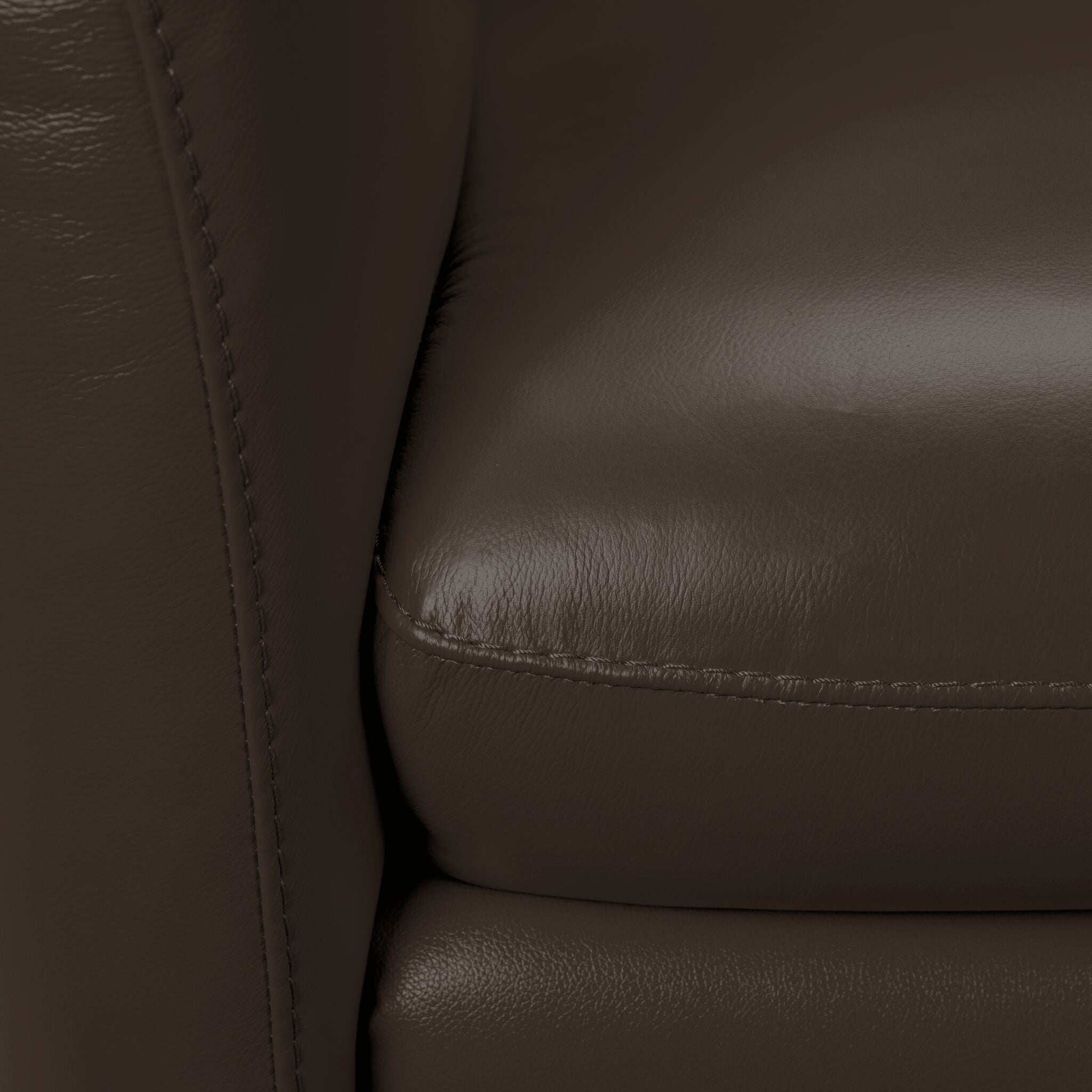 Carlino Leather Loveseat - Chocolate