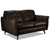 Carlino Leather Loveseat - Chocolate
