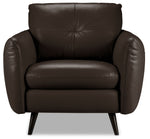Carlino Leather Chair - Chocolate