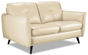 Carlino Leather Loveseat - Bisque