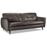 Carlino Leather Sofa, Loveseat and Chair Set - Grey