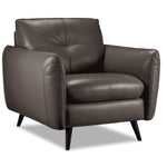 Carlino Leather Chair - Grey