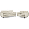 Carlino Leather Sofa and, Loveseat - Silver