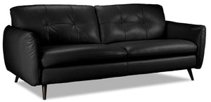 Carlino Leather Sofa - Black