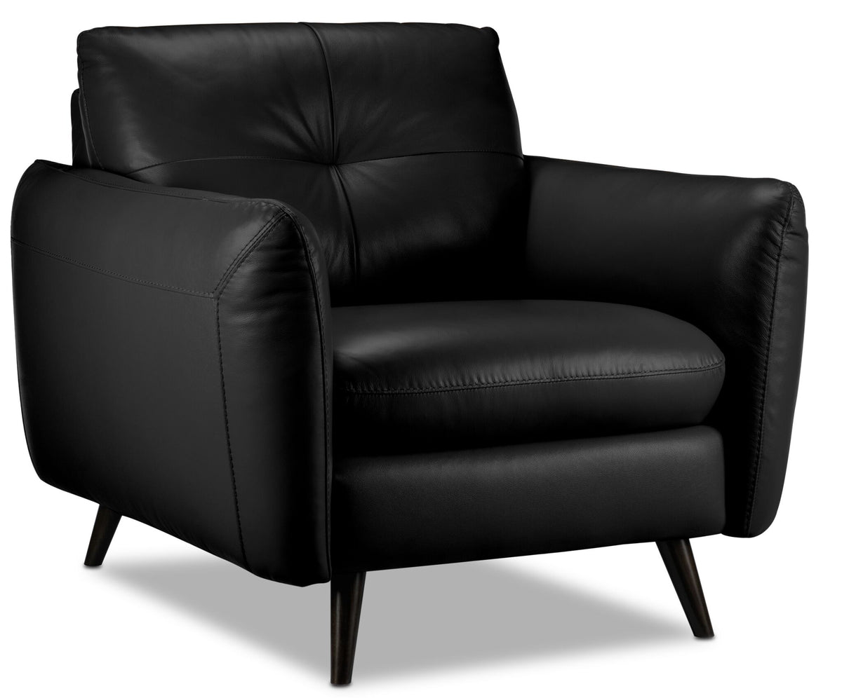 Carlino Leather Chair Black Leon's