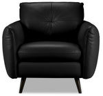Carlino Leather Chair - Black