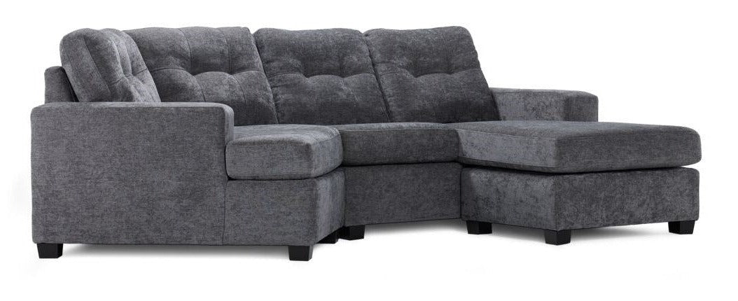Abhi 3-Piece Sectional with Right-Facing Chaise - Grey