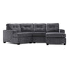 Abhi 3-Piece Sectional with Right-Facing Chaise - Grey