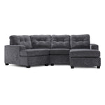Abhi 3-Piece Sectional with Right-Facing Chaise - Grey