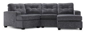 Abhi 3-Piece Sectional with Right-Facing Chaise - Grey