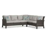 Acadia 4-Piece Outdoor Banquette Set - Grey, Beige