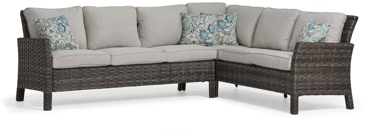 Acadia 4-Piece Outdoor Banquette Set - Grey, Beige