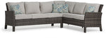 Acadia Outdoor Banquette Sectional - Grey, Beige