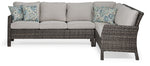 Acadia Outdoor Banquette Sectional - Grey, Beige