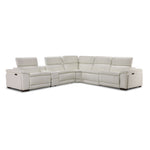 Ajax Leather 6-Piece Dual Power Reclining Sectional - White