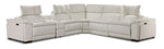 Ajax Leather 6-Piece Dual Power Reclining Sectional - White