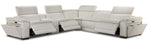 Ajax Leather 6-Piece Dual Power Reclining Sectional - White