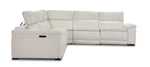 Ajax Leather 6-Piece Dual Power Reclining Sectional - White