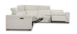 Ajax Leather 6-Piece Dual Power Reclining Sectional - White