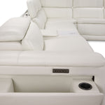 Ajax Leather 6-Piece Dual Power Reclining Sectional - White