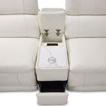 Ajax Leather 6-Piece Dual Power Reclining Sectional - White