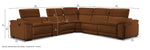 Ajax Leather 6-Piece Dual Power Reclining Sectional - Camel