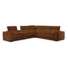 Ajax Leather 6-Piece Dual Power Reclining Sectional - Camel
