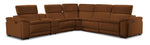 Ajax Leather 6-Piece Dual Power Reclining Sectional - Camel