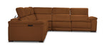 Ajax Leather 6-Piece Dual Power Reclining Sectional - Camel