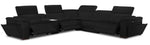 Ajax Leather 6-Piece Dual Power Reclining Sectional - Black