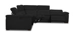 Ajax Leather 6-Piece Dual Power Reclining Sectional - Black