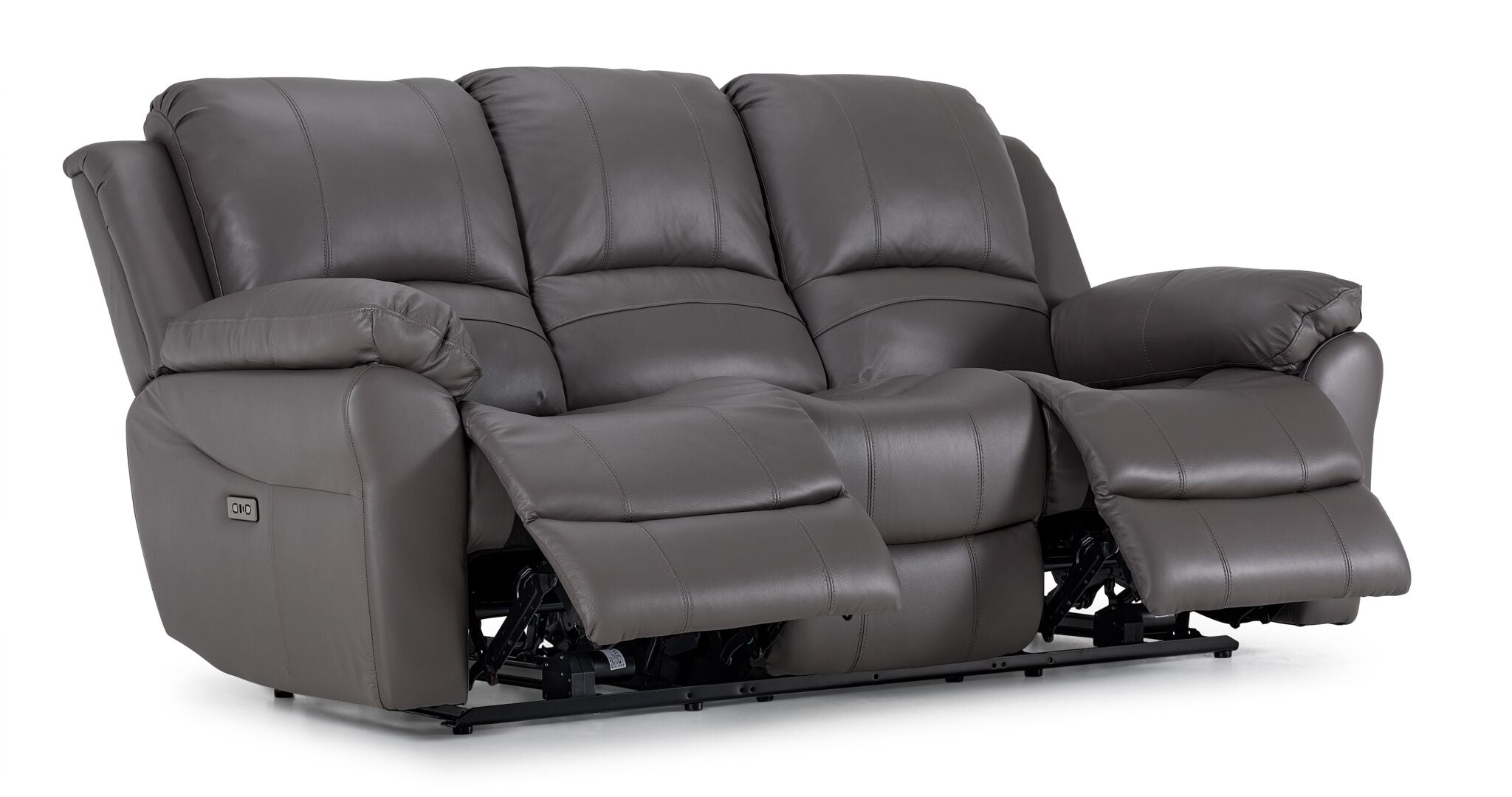Alba Leather Power Reclining Sofa - Grey