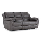 Alba Leather Power Reclining Sofa and Loveseat Set - Grey