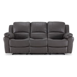 Alba Leather Dual Power Reclining Sofa - Grey