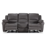 Alba Leather Dual Power Reclining Sofa - Grey