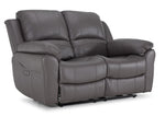 Alba Leather Power Reclining Loveseat - Grey