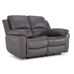 Alba Leather Dual Power Reclining Sofa and Loveseat Set - Grey