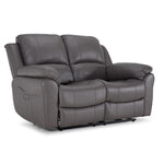 Alba Leather Power Reclining Sofa and Loveseat Set - Grey