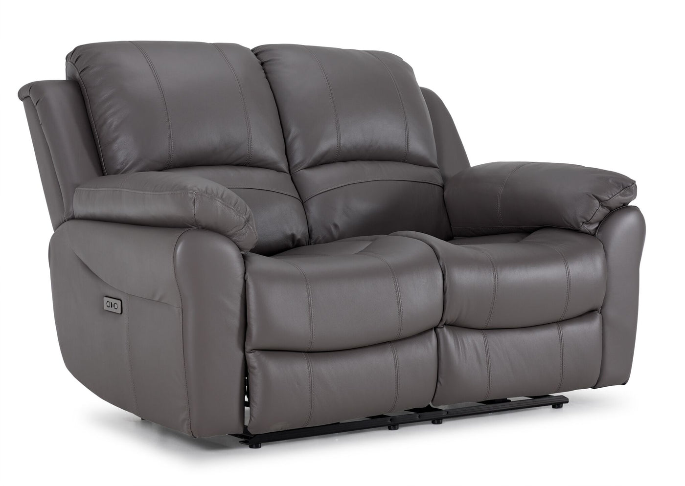 Alba Leather Dual Power Reclining Sofa, Loveseat and Chair Set - Grey