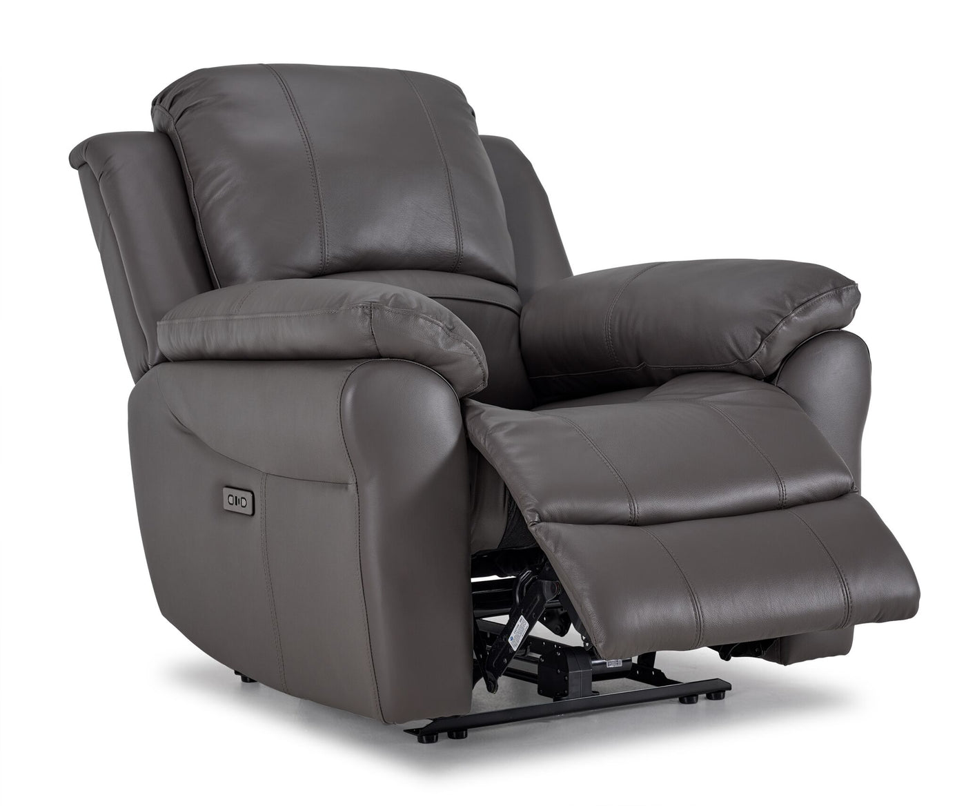 Alba Leather Power Recliner - Grey