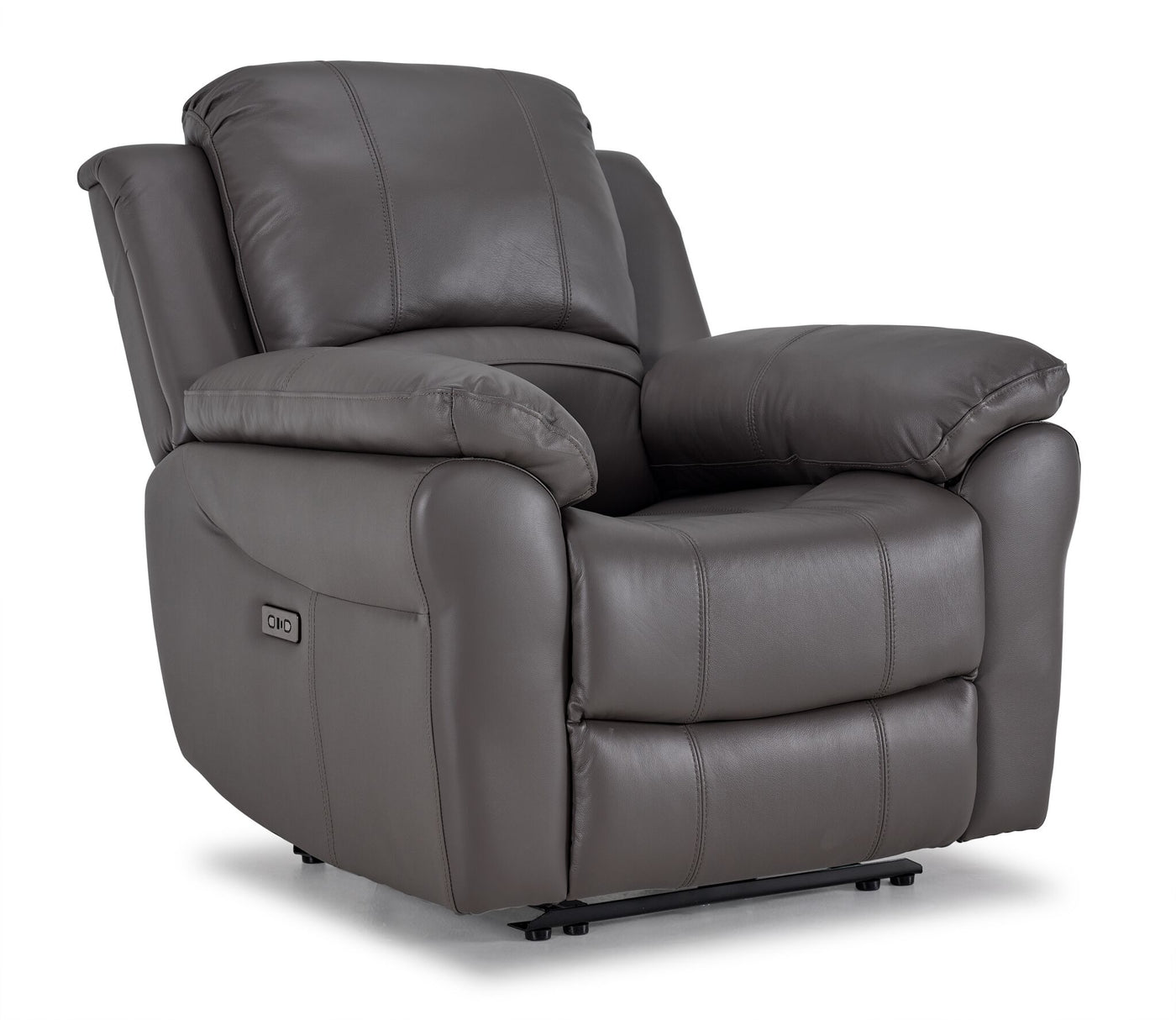 Alba Leather Dual Power Reclining Sofa and Chair Set - Grey