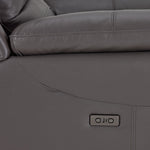 Alba Leather Power Reclining Sofa and Loveseat Set - Grey
