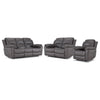 Alba Leather Dual Power Reclining Sofa, Loveseat and Chair Set - Grey