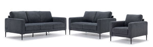 Alden Sofa, Loveseat and Chair Set - Charcoal