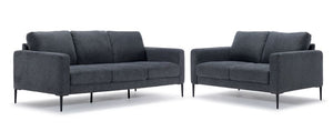 Alden Sofa and Loveseat Set - Charcoal
